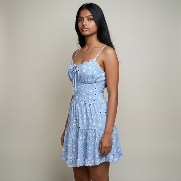 Hollister Dresses & Skirts - Hollister Light Blue Floral Mini Dress